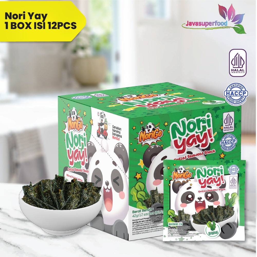 

Olivoliv Snack (Beli 1 Gratis 1) Norigo / Snack Nori Yay 1 Box Isi 12Pcs / Snack Rumput Laut 3.5Gr