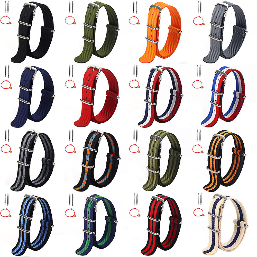 1Pcs Nylon Strap 16Mm 18Mm 20Mm 22Mm Nylon Wat  Band Replacement Wat  Strap For Nylon Army Sport