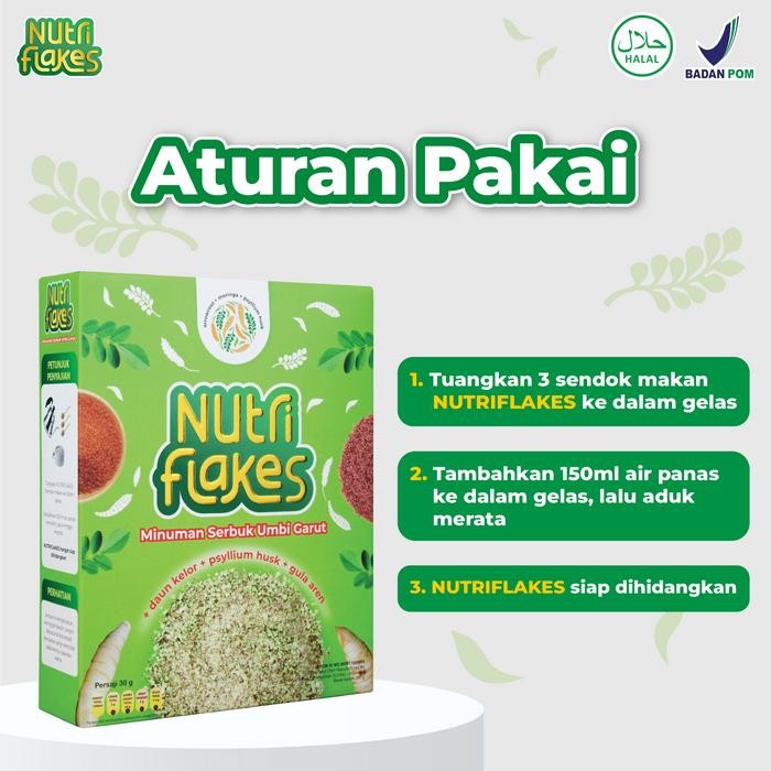 

JTTOP" NUTRIFLAKES SEREAL UMBI GARUT MEMBANTU MEREDAKAN ASAM LAMBUNG 3 BOX