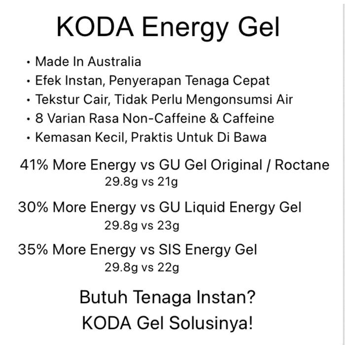 

JTTOP" KODA ENERGY GEL SEMUA RASA / SPORTS NUTRITION NOT SIS PURE