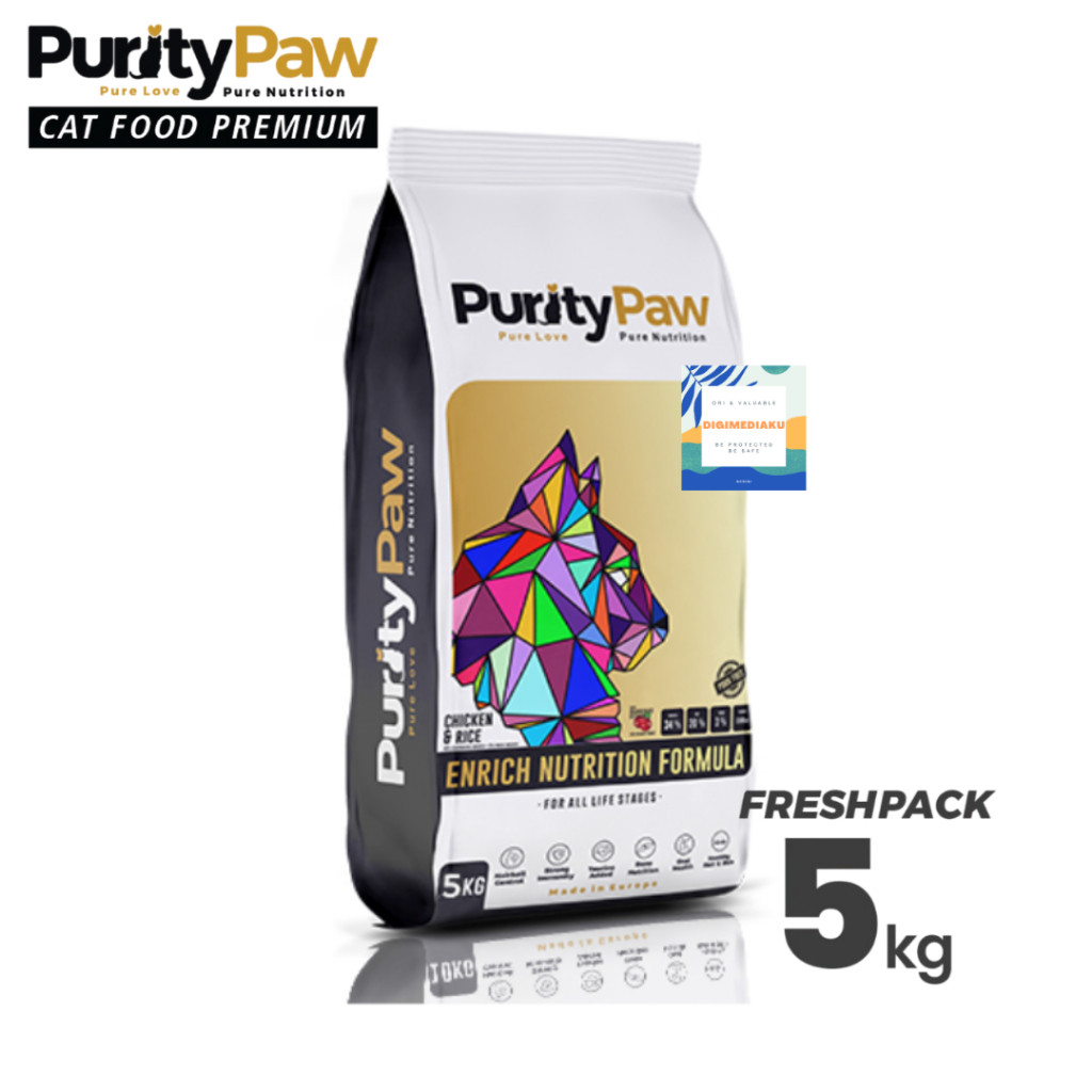 PURITY PAW 5 KG SUPER PREMIUM CAT FOOD FRESHPACK All Life Stages Made in Europe Cat Dry Food