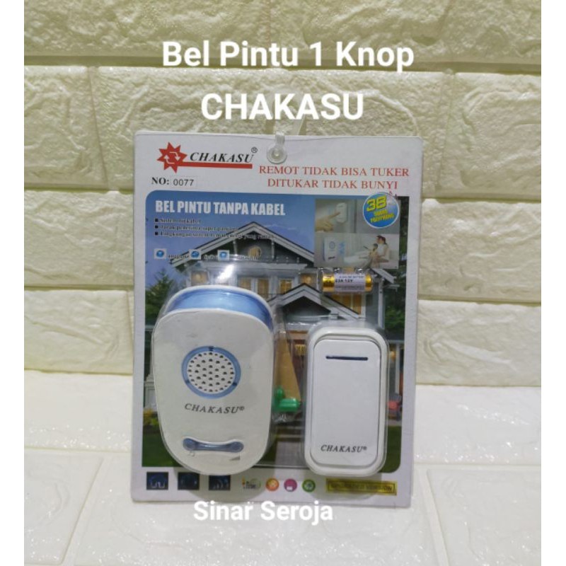 Bell Bel Pintu Rumah Wireless 1 Tombol Chakasu / Hattasu / Door bell