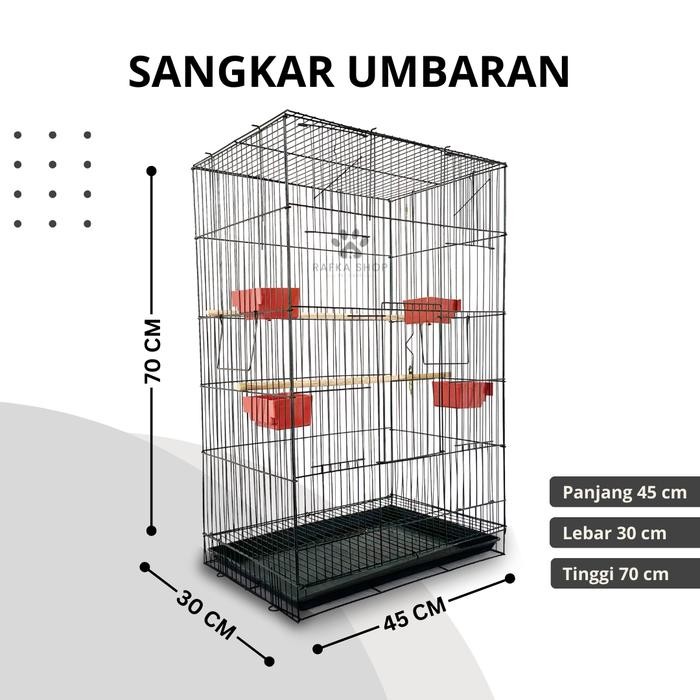 Murni Petshop - Sangkar Umbaran Burung Size M Jumbo Besi Lipat Tebal Sangkar Burung Love Bird