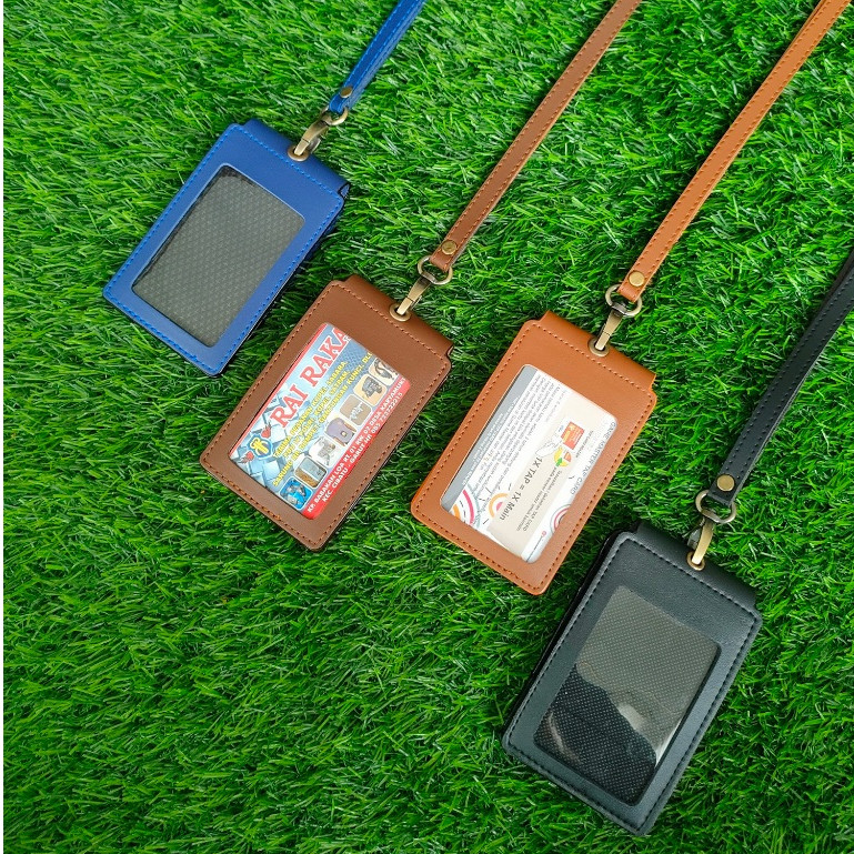 

Id Card name tag kulit Holder Double Flip Magnet Terbaru