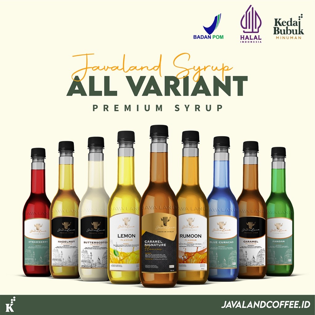 

JAVALAND SYRUP / SIRUP ALL VARIAN 620ML RASA: CARAMEL / KARAMEL , CARAMEL SIGNATURE , SALTED CARAMEL