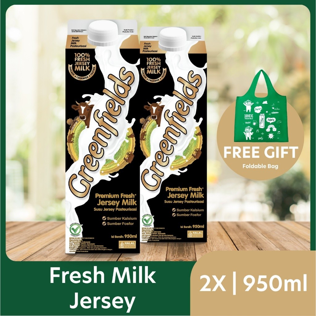 

[TWINPACK] SUSU SEGAR GREENFIELDS - FRESH JERSEY MILK 950ML X 2PCS 100% ORIGINAL