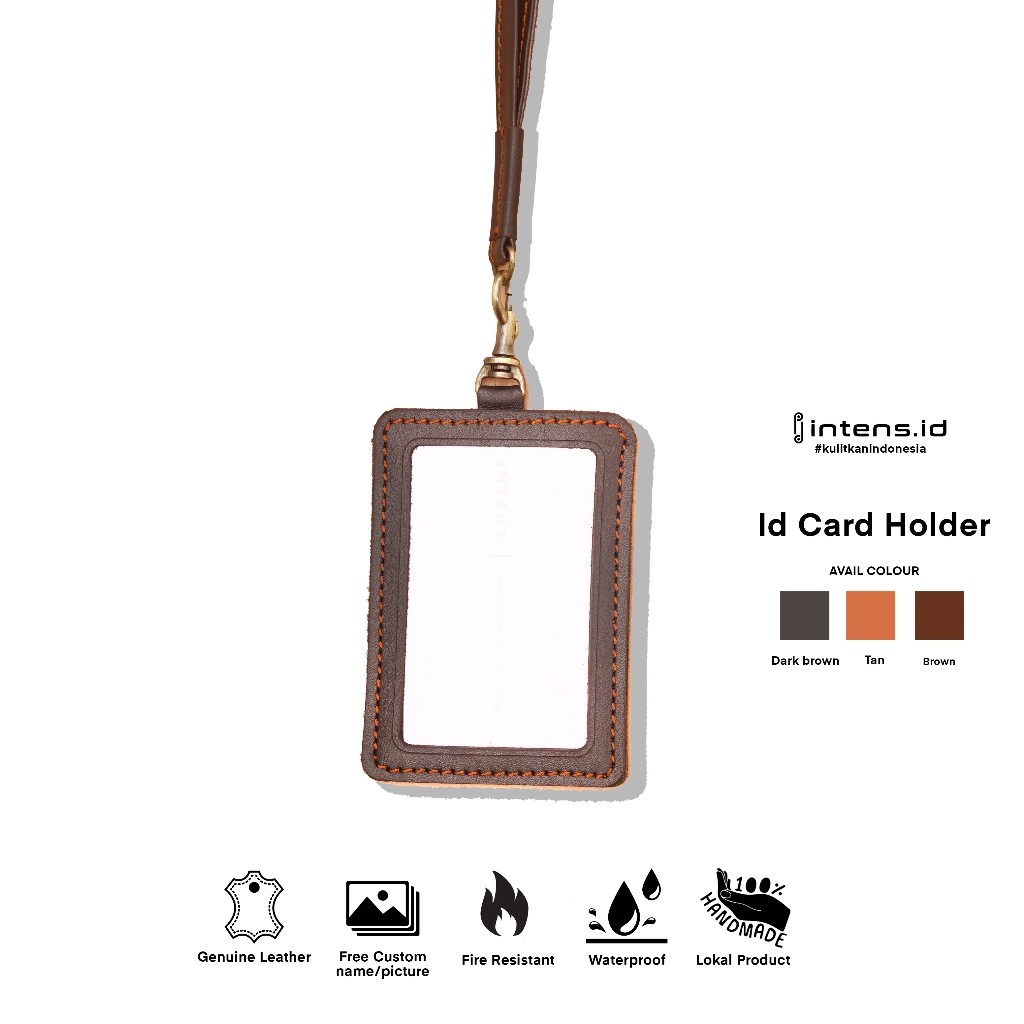 

INTENS.ID Leather id card kulit asli id card holder kulit lanyard pria wanita name tag kulit unisex