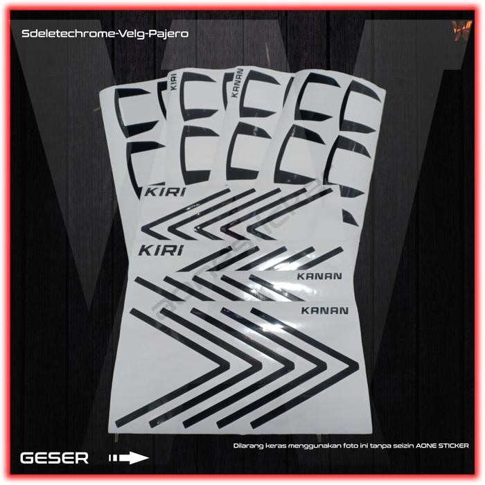 Sticker Velg Pajero Sport Delete Chrome Variasi Mobil car