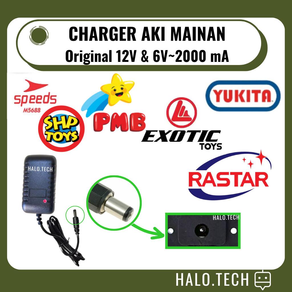 Charger Mobil PMB Motor PCX Mainan Carger Cas mainan anak 12V 6V / 2000 mAh