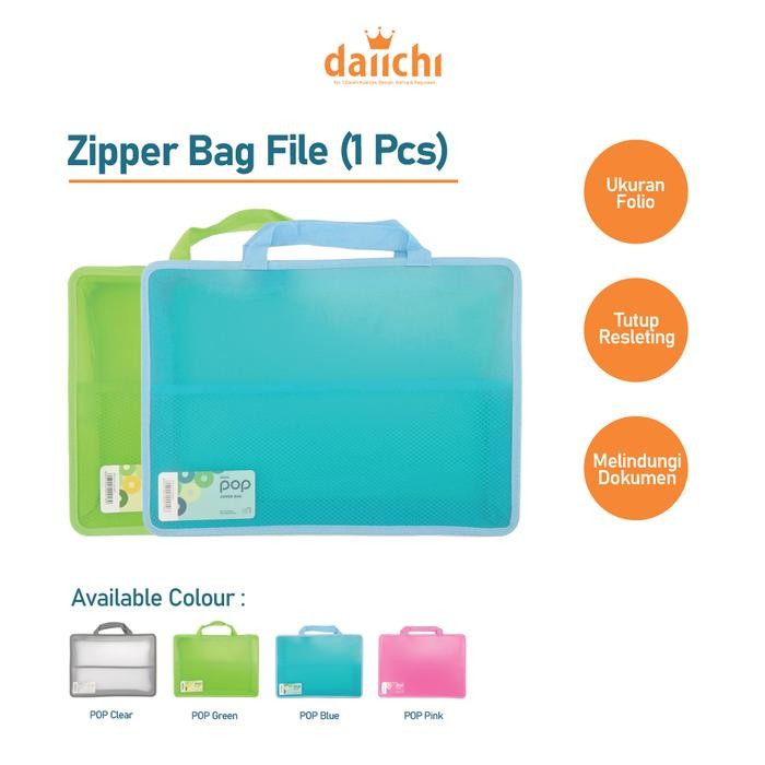

Map Resleting Ukuran Folio Daiichi Popular Zipper Bag (DPO) Bag Tas Berkas Dokumen Map Folder Bag