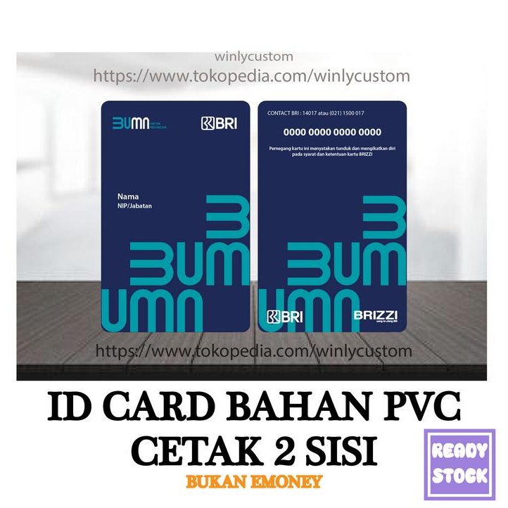 

CUSTOM KARTU PVC ID CARD BUMN TERBARU BANK BRI BAHAN PVC - 2 SISI