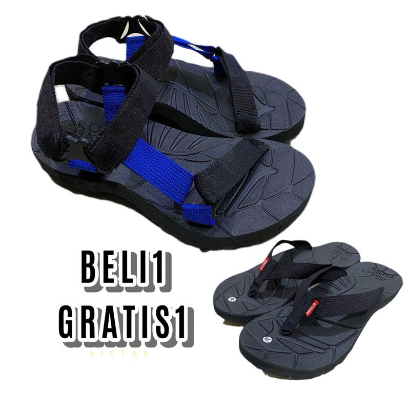Promo Bulan Ini Promo Beli 1 Gratis 1 Sandal Gunung Dewasa Pria Wanita Upper Polyster