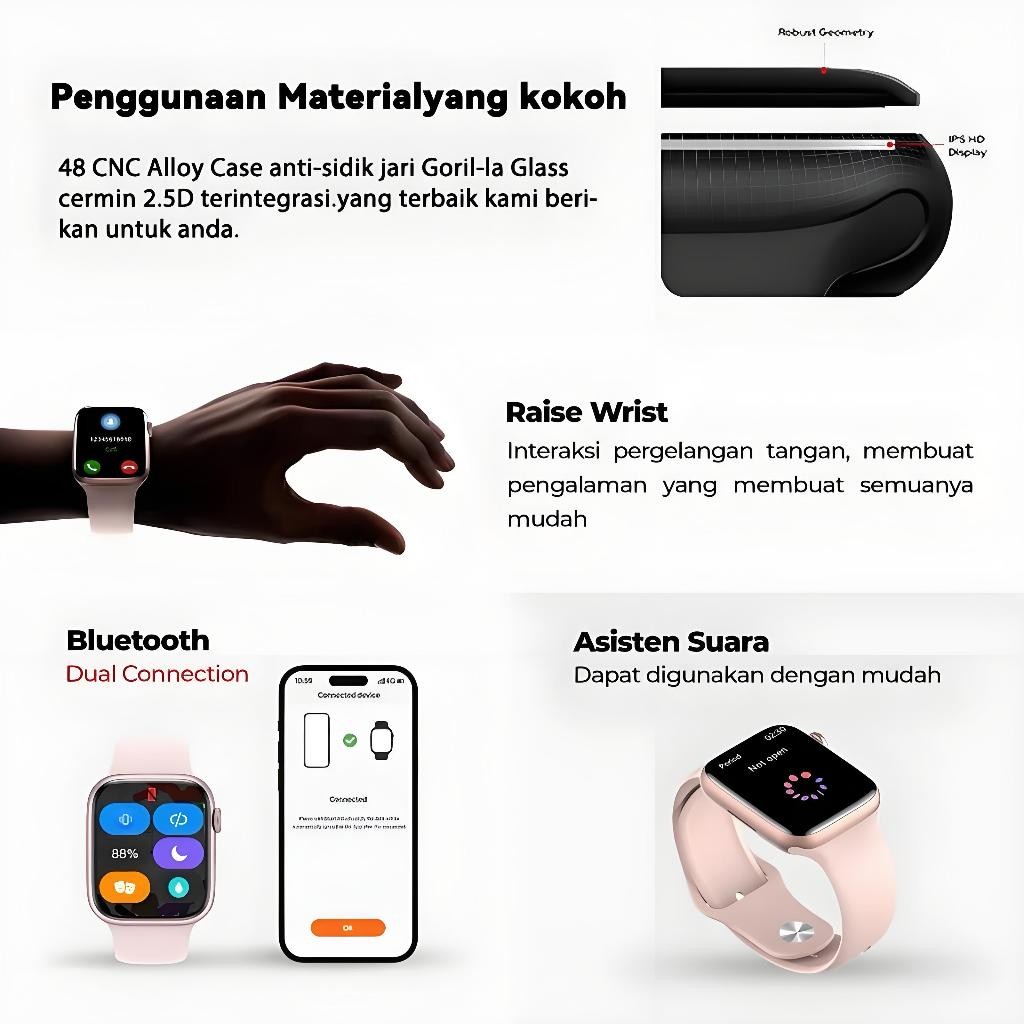 SAMSUNG SmartWatch Series S10 Pro Max NFC Waterproof Bluetooth Call Jam Smartwatch Wanita Pria