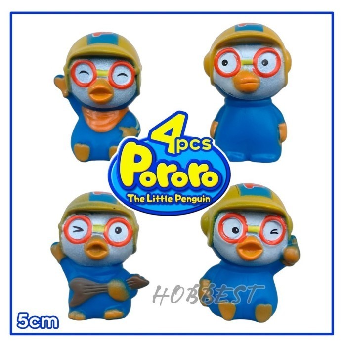 Topper Kue PORORO Set Isi 8 Pcs - Hiasan Cake Karet Action Figure Miniatur Pajangan Dekorasi Mainan