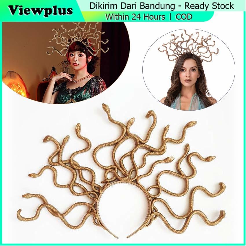 Bando Kepala Ular Medusa Bando Ratu Ular Halloween Party Kostum cosplay Ular Medusa