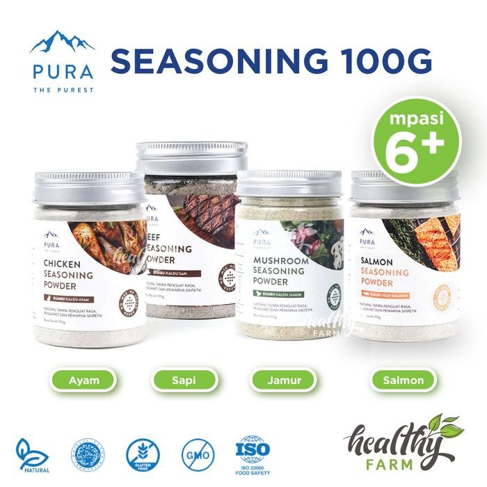 

Pura Seasoning 100G Bumbu Penyedap No Msg /Kaldu Mpasi Ayam Sapi Jamur Promo