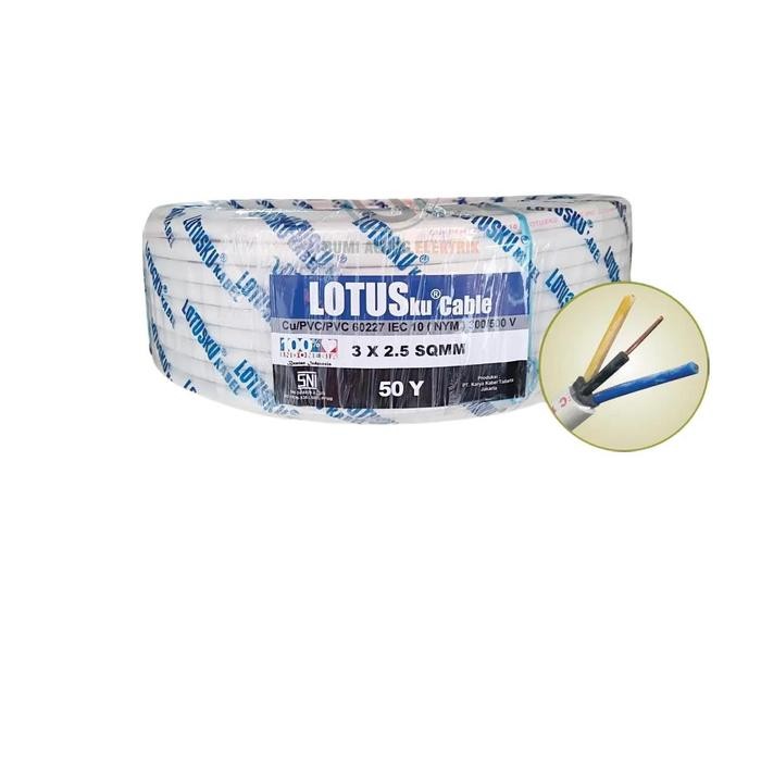 Kabel Listrik Lotusku Nym 3X2.5 50 Y Yard Lotus 3X2,5 Bukan 50 M Meter