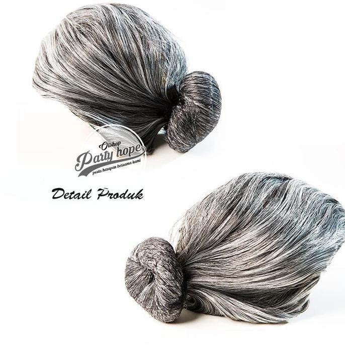 Rambut Palsu Wig Sanggul Nenek Tua / Rambut Nenek / Wig Sanggul Kostum AR134