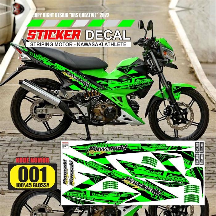 PREMIUM Sticker Striping Decal Kawasaki Athlete Variasi Glossy/Doff