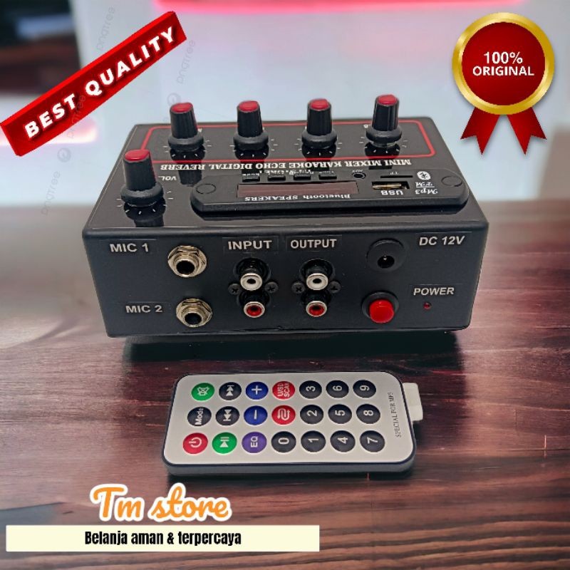 Mixer mini Bluetooth mp3 + echo digital revebe mic 2 chanel