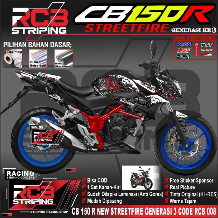 PREMIUM STRIPING CB150R STREETFIRE - STIKER CB150R V3 - STRIPING CB150R NEW V3 RCB 008 Motor