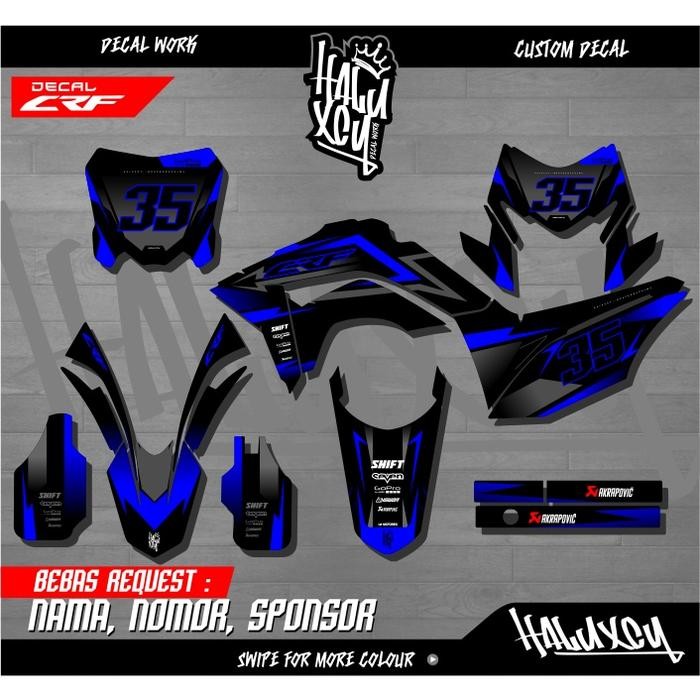 PREMIUM DECAL CRF 150 L SUPERMOTO FULL BODY HITAM SUPER GLOSSY DOFF DESAIN KEREN KLX DTRACKER WR BY