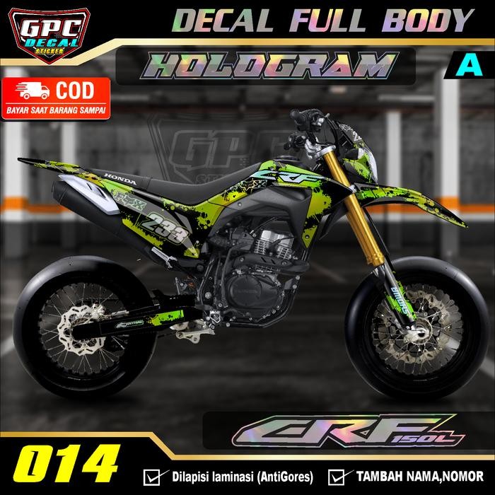 PREMIUM Decal Hologram CRF 150 L Sticker Fullbody Desain Bercak GPC 014