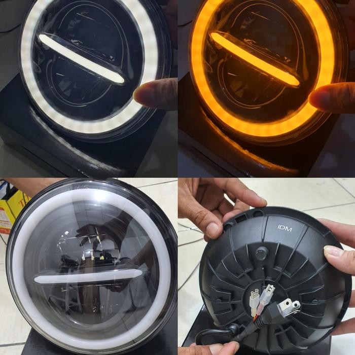 PREMIUM Daymaker 7 inch Full Ring Fullring 100w Original Import Dus Hitam Polos Bisa Untuk Ninja