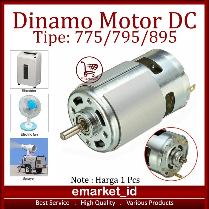 PREMIUM Dinamo Motor DC 775 795 895 12V / Listrik High Torsi Speed Mesin Power
