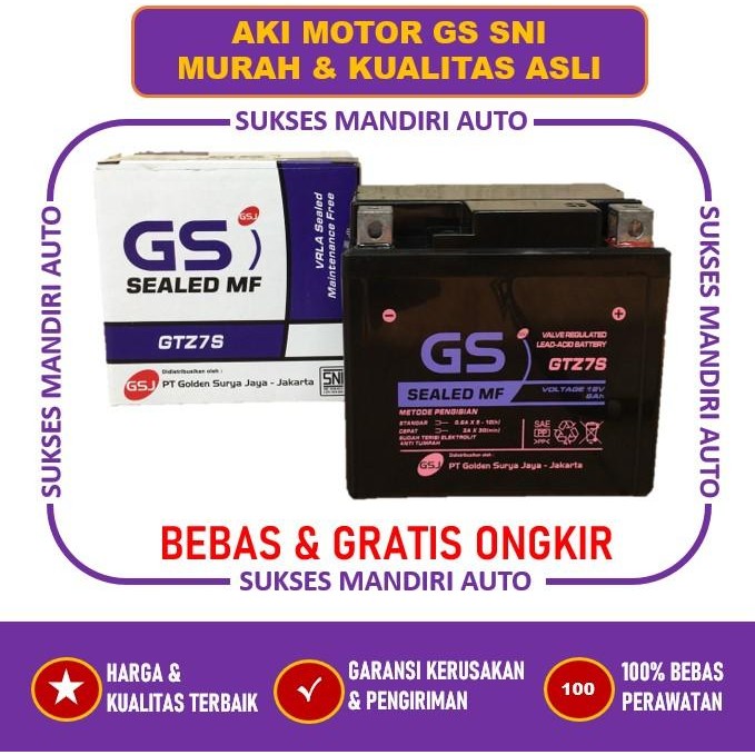 PREMIUM Aki Motor Honda CBR, CBR 150R, CRF Kering MF GTZ7S