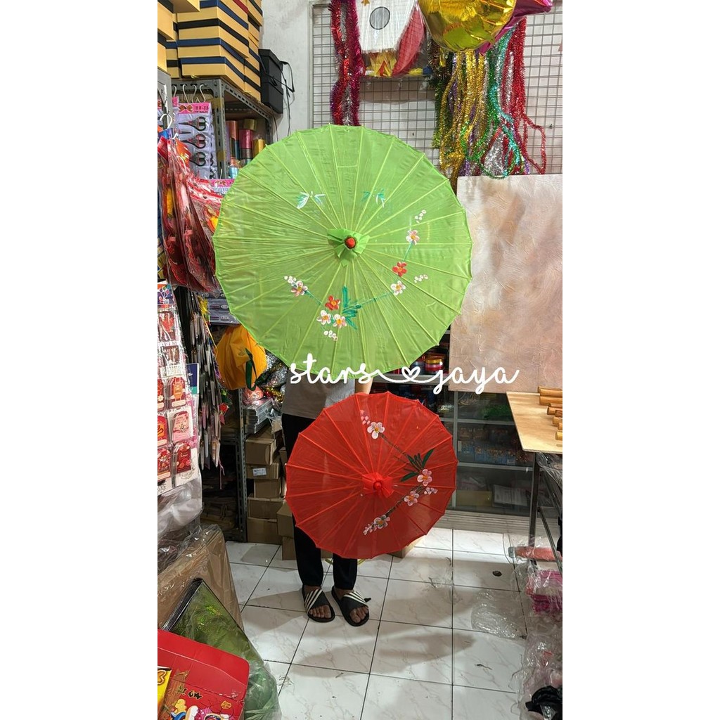 Terlaris Payung Oriental, Payung Geulis, Payung Cina Kain, Dekorasi Imlek