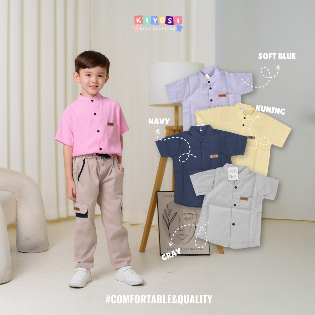 KIYOSI Kemeja Oxford Polos Anak Kemeja Anak Best Seller 0-6 Tahun