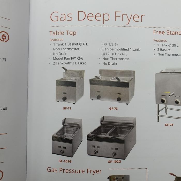 Getra Gea gas deep fryer penggorengan gas GF 102G