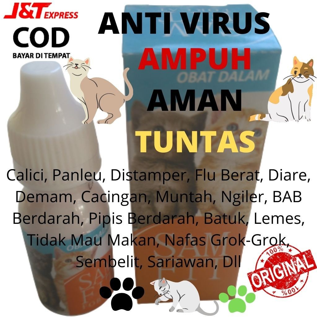 Obat Diare Kucing Muntah Lemas Tidak Mau Makan Sakit Mencret Flu Kitten Dewasa Samfit Sam Fit Dalam