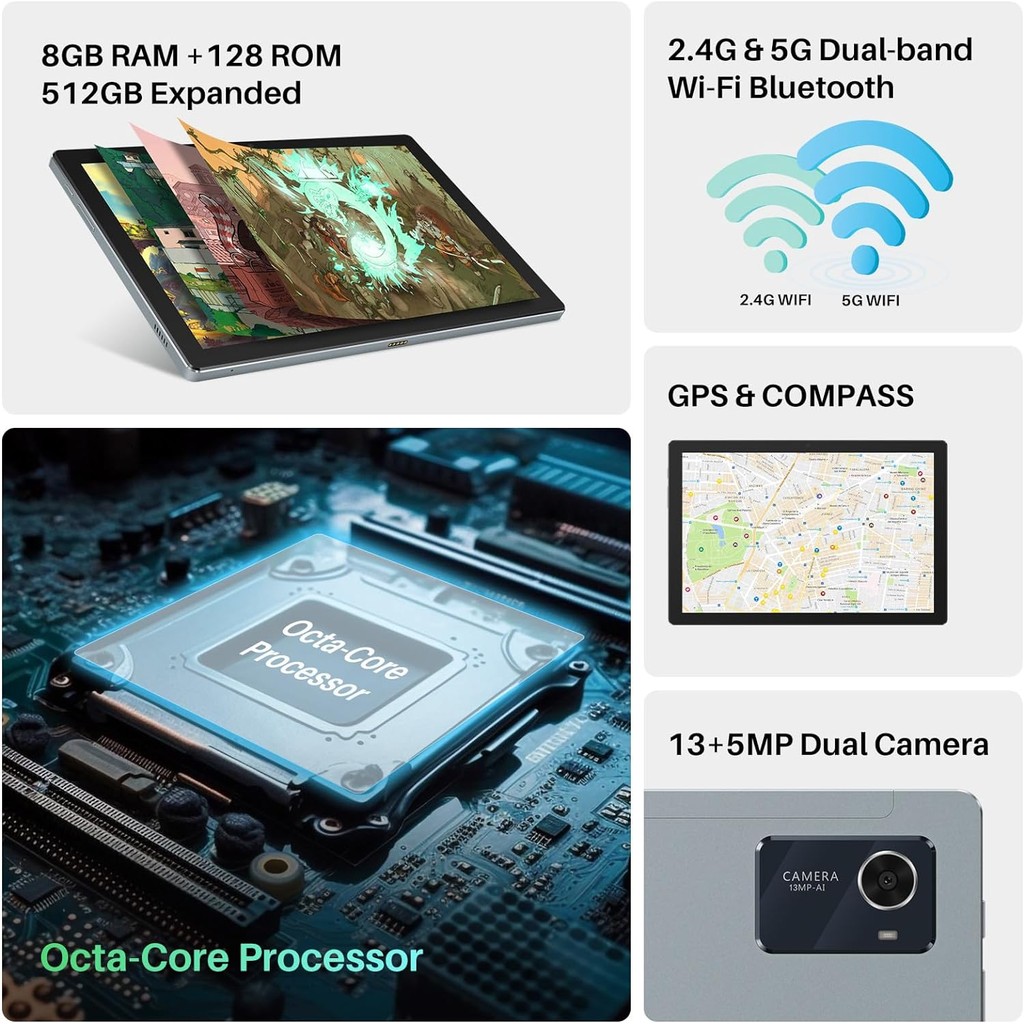 Huion Kamvas Slate 10 Android 12 Tablet 10.1 Inch Finger Touchscreen Drawing Pad Bluetooth WIFI Wire