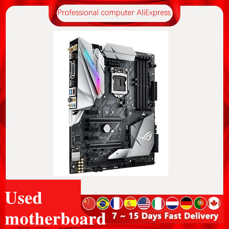 Z370E For Asus ROG STRIX Z370-E GAMING Original Used Desktop Intel Z370 Z370M DDR4 Motherboard LGA 1