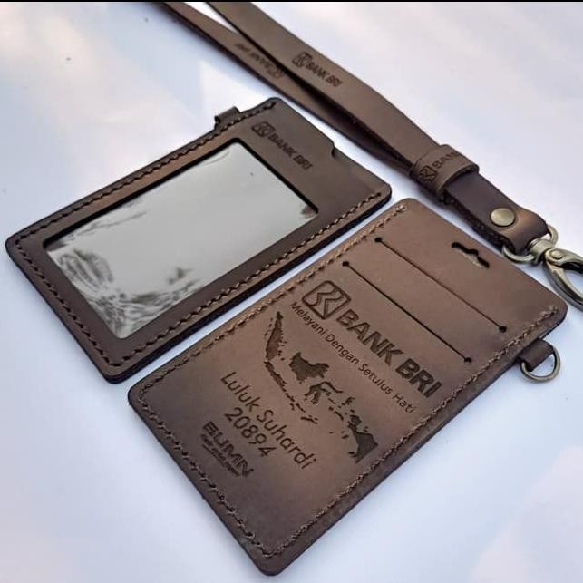 

Lanyard Id Card Holder Name Tag Kulit Asli Custom Nama Dan Logo