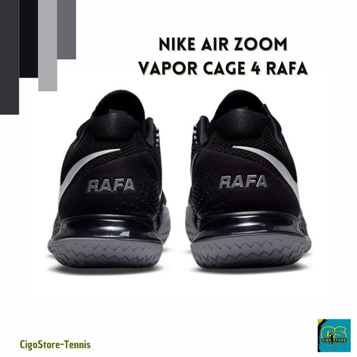 Sepatu Tenis Nike Air Zoom Vapor Cage 4 Rafa (Black) Kualitas Terbaik