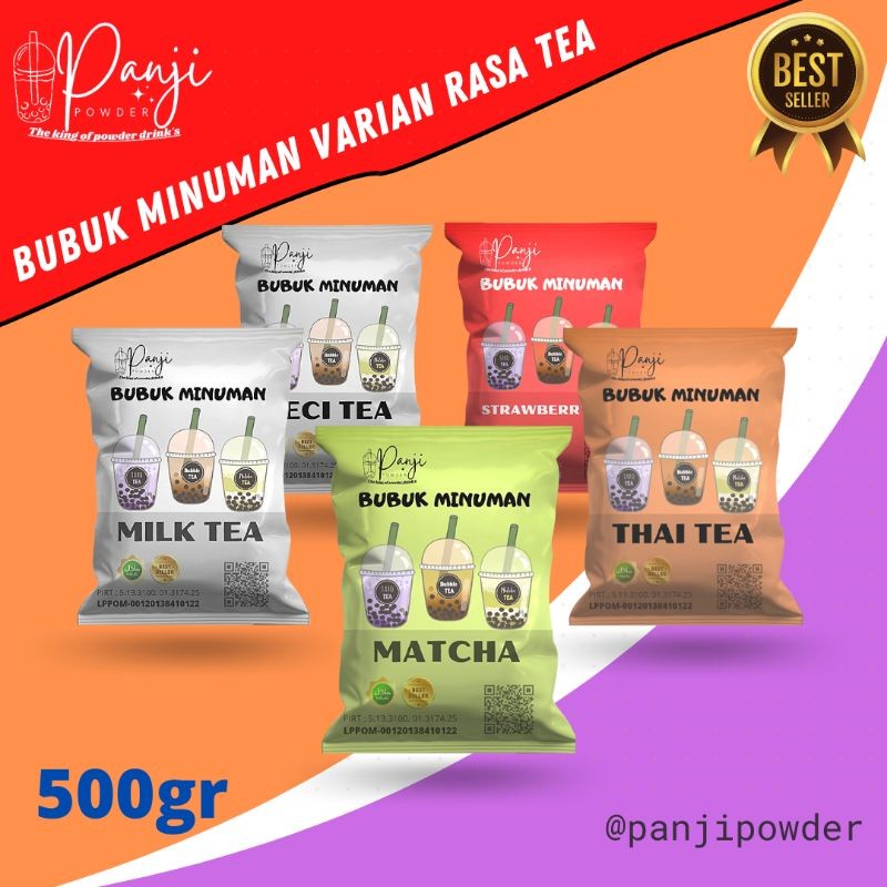 

bubuk minuman rasa tea 500gr serbuk minuman aneka rasa bubuk minuman kekinian powder minuman thai te