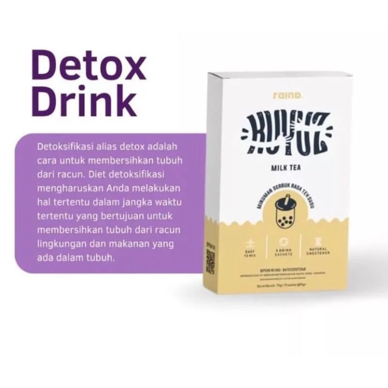 

Raind kuyuz Detox Drink rasa Milk Tea