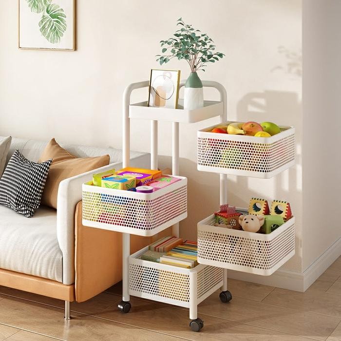 Rak Dapur Kamar Mandi Susun Multifungsi / Rak Troli Putar Serbaguna