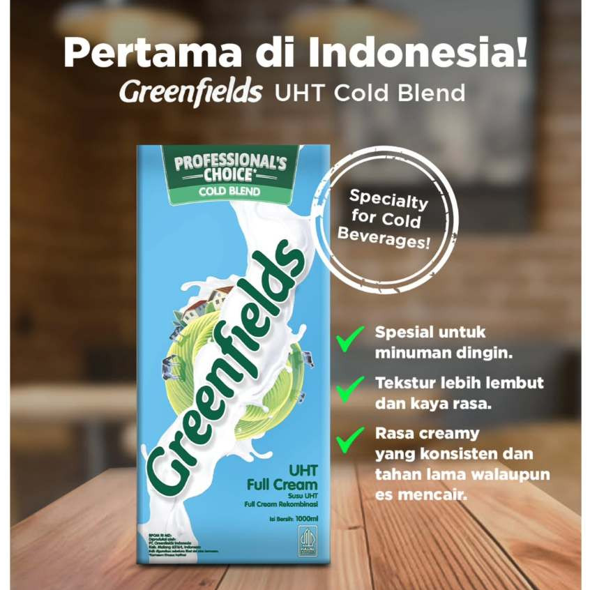 

Greenfields Professional's Choice Milk Susu UHT Full Cream 1 Liter (COLD BLEND)