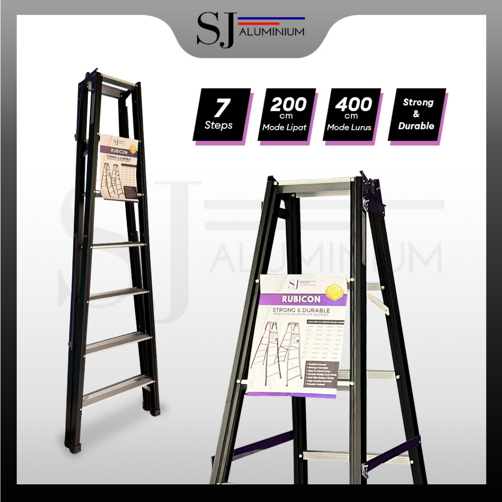 [RUBICON] Tangga Aluminium / Tangga Lipat / Tangga Aluminium Lipat - Jumbo & Multifungsi Tahan 250