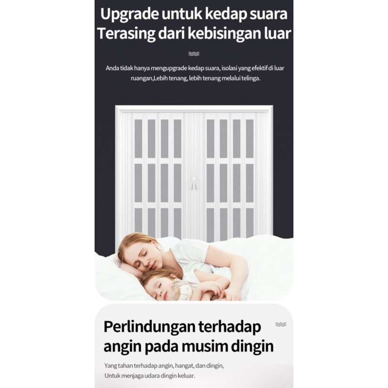 Pintu lipat PVC Folding door motif kaca akrilik /pintu kamar mandi/penyekat ruangan/anti rayap ,air