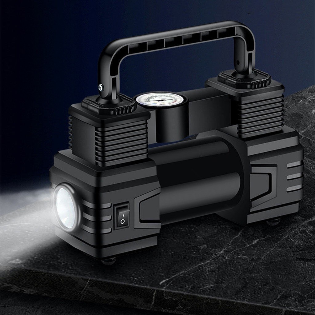 2 Silinder LED Paket Compressor Mini Listrik Portable pompa angin Ban motor Mobil / Kompresor Mini