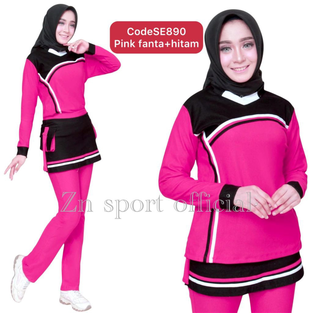 ZN SPORT-BAJU SENAM WANITA SETELAN OLAHRAGA WANITA MUSLIM SET YOGA ZUMBA