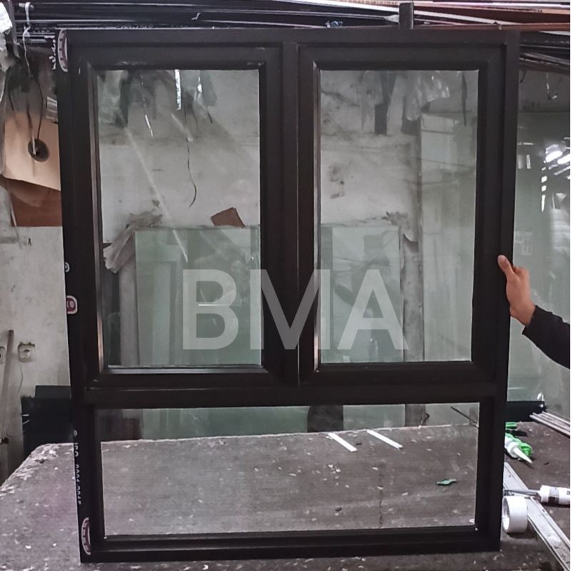 jendela gandeng 100x120 aluminium custom