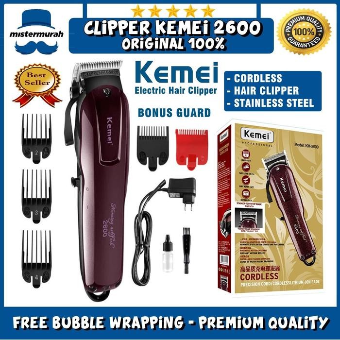 KEMEI KM 2600 ALAT MESIN CUKUR POTONG RAMBUT - WIRELESS HAIR CLIPPER