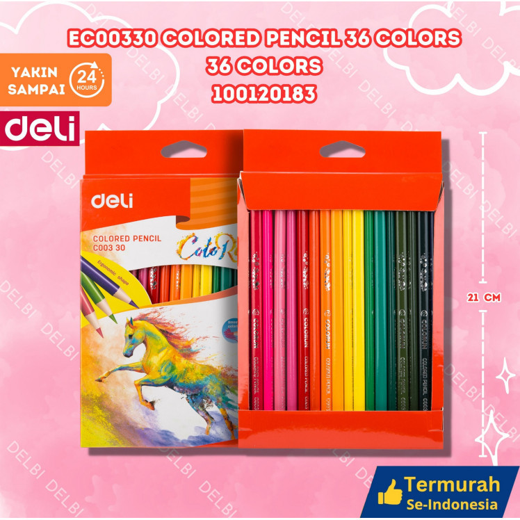 

Meriyah Storee - Deli Colored Pencil Deli Pensil Warna 36 Warna Colour Pencil EC00330 Pensil Kayu