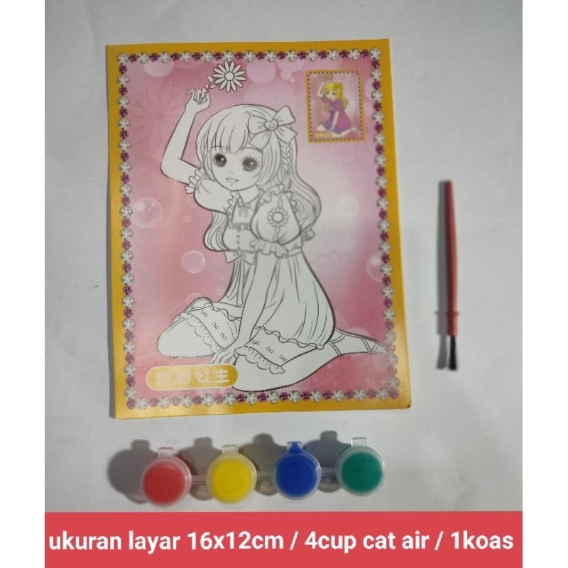 

12pc / 20pcs Mewarnai Cat Air Cup Plus koas Lembaran